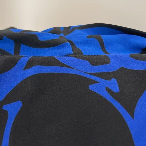 Étienne Aigner Sleeveless Silk Blouse Top Blue Black  Size Various - Picture 7 of 12